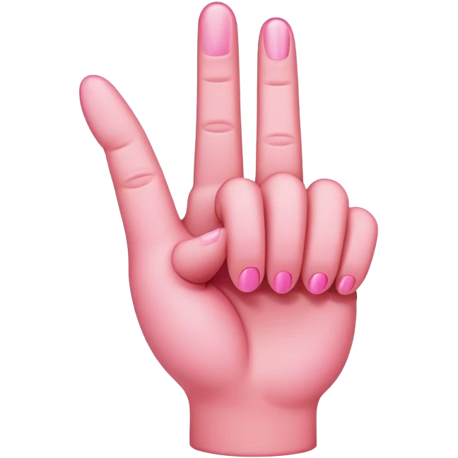 Pink middle finger emoji