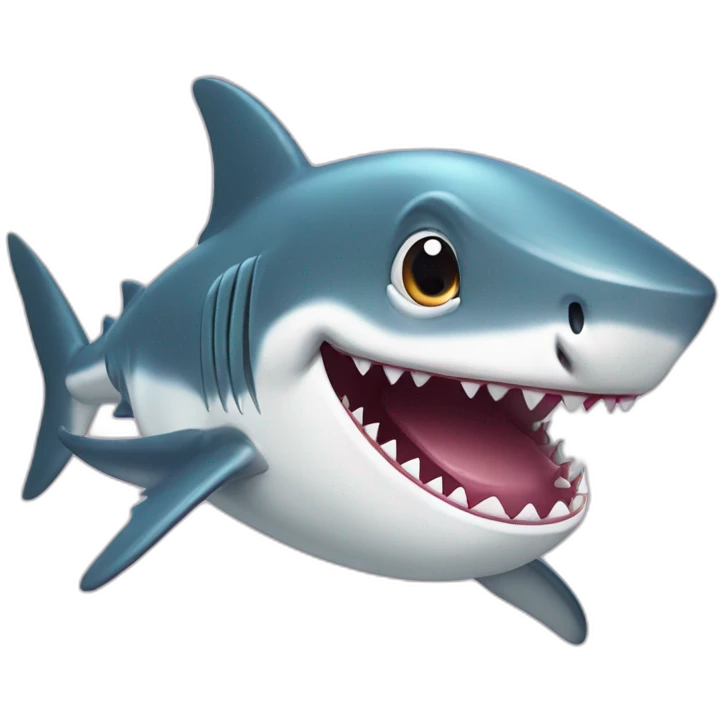Funny cute shark emoji