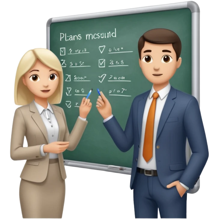 woman and man that plan their habits emoji