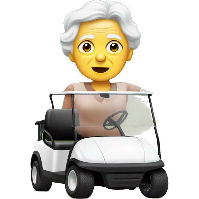 Old lady golf cart crashed into tree emoji