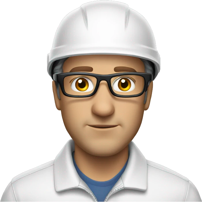 Caucasian man wearing helmet, glases and earplugs emoji