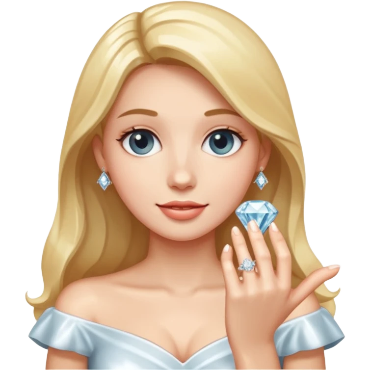 fingers holding a diamond engagement ring  emoji