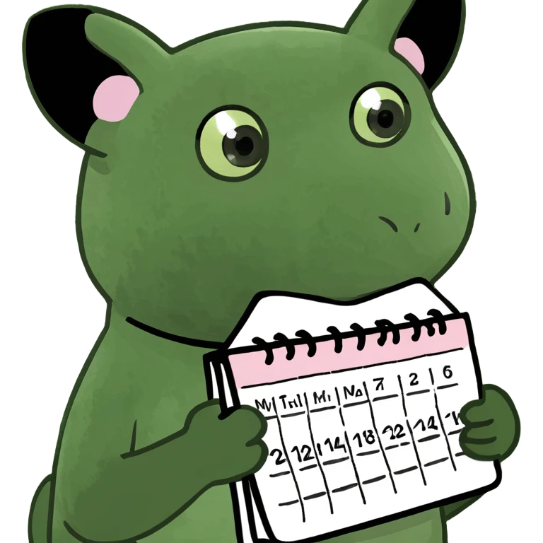 kuromi holding a calendar emoji
