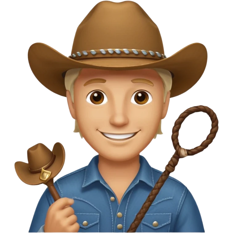 Give this emoji 🤠 a whip make it a white guy  emoji