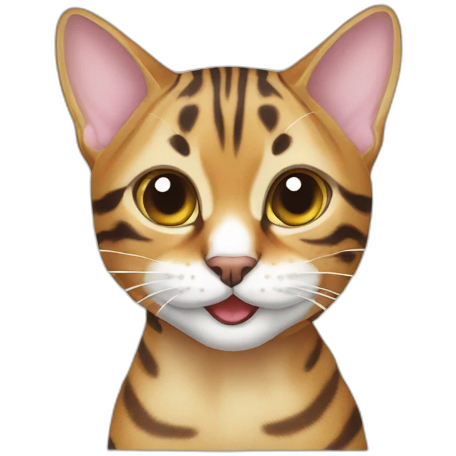Bengal cat eat emoji
