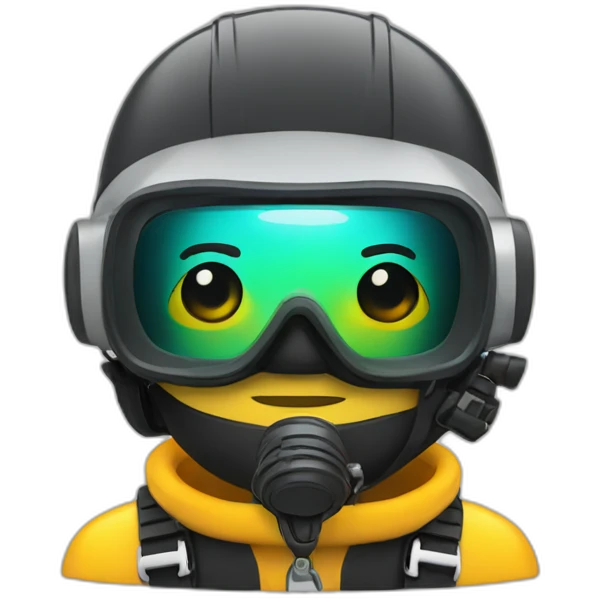 Scuba diver in a construction helmet emoji