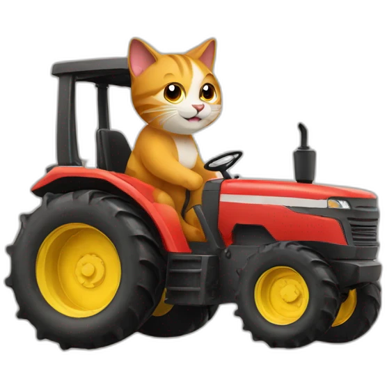 cat driving a tractor emoji