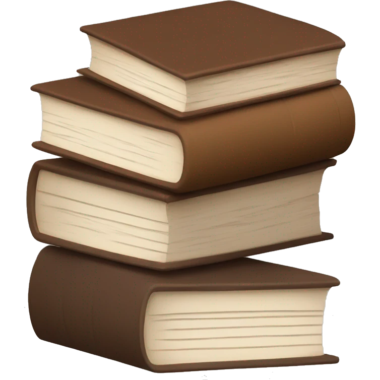 stack of books with brown aesthetic colors emoji