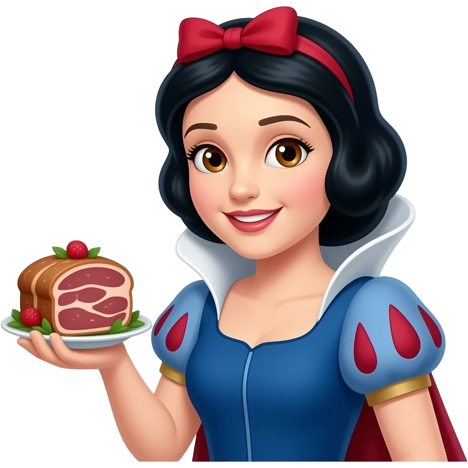 snow white holding meatloaf emoji