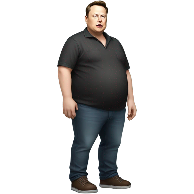 Elon musk fat gamer  full body extremely photorealistic, very well made emoji