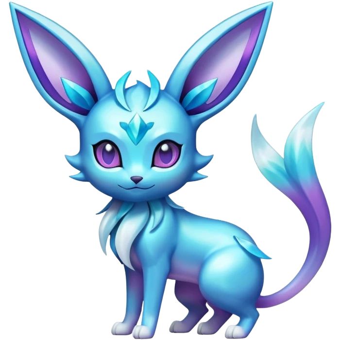 Shiny colorful Glaceon Espeon Pokémon emoji
