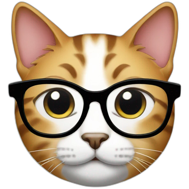 Cat with eyeglasses emoji