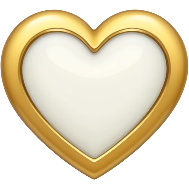 white heart with a gold outline emoji