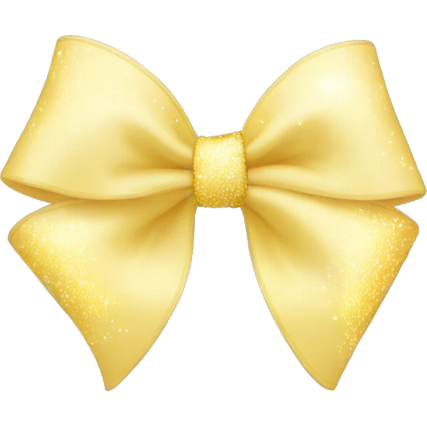 Pastel yellow bow with sparkles emoji