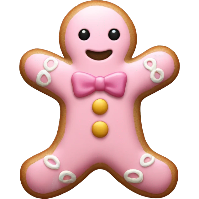 Light pink  gingerbread man emoji