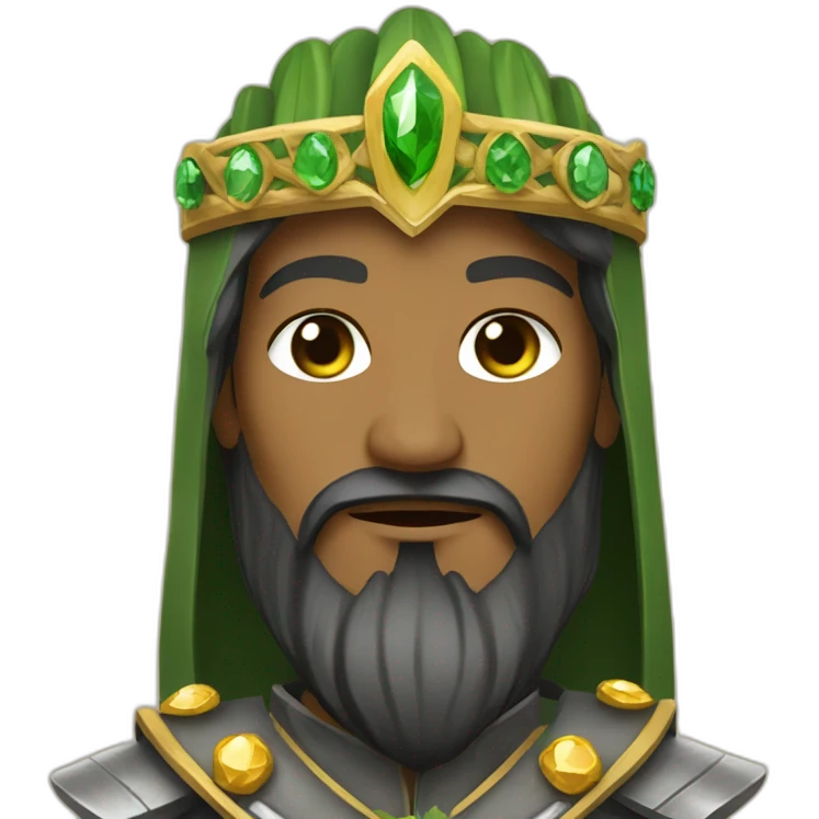 Saladin with gems and green salad in his hands emoji