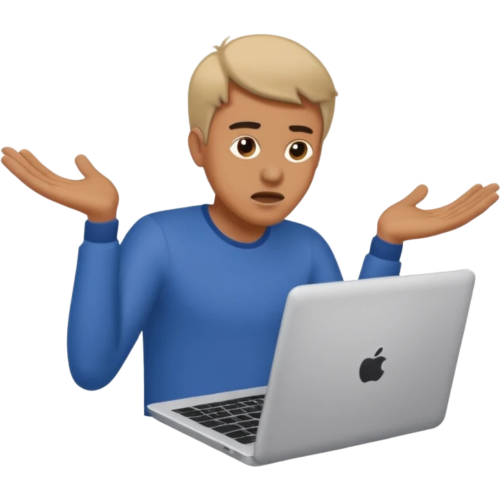 frustrated man tossing a laptop emoji
