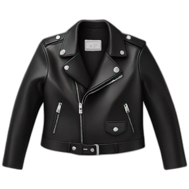 black croppped leather jacket for woman emoji