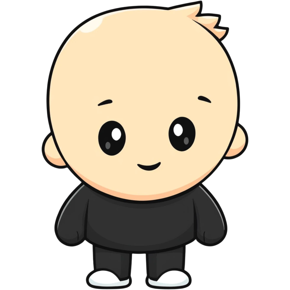 Gothic style character with black clothing and pale face emoji