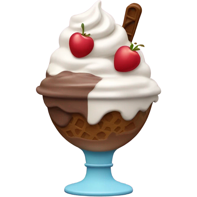 Neapolitan ice cream sundae emoji
