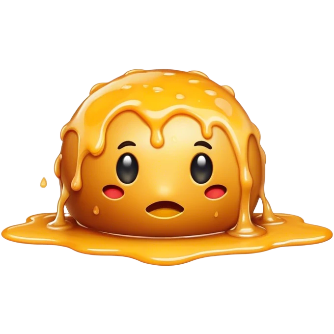 Melting fried cheese food ball emoji
