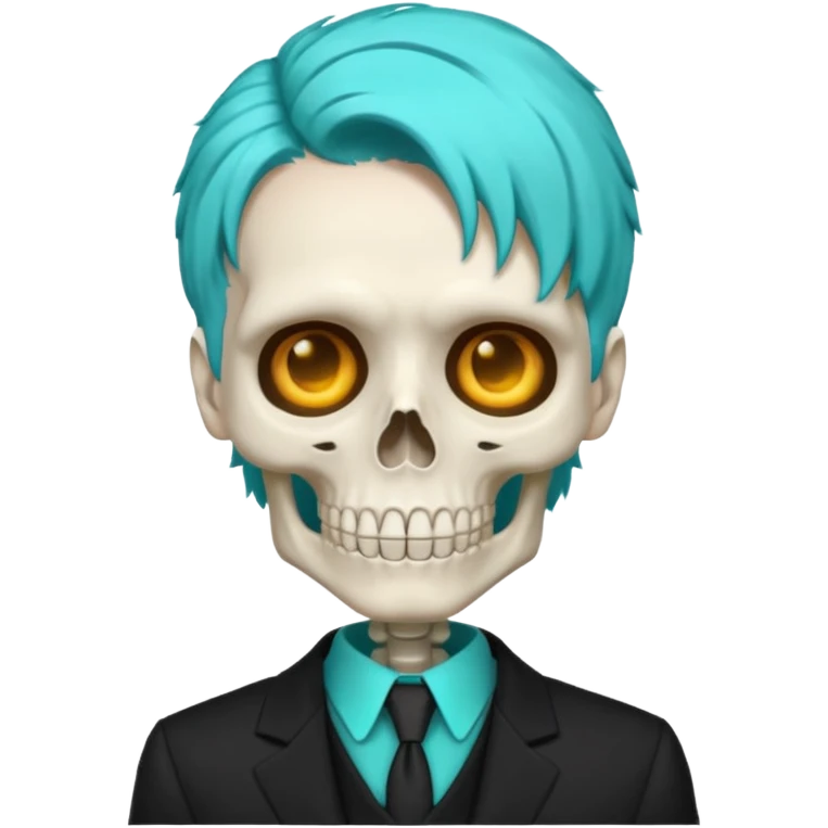 turkoise haired skeleton emoji