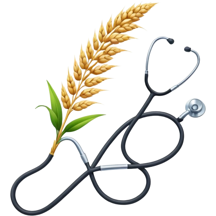 a single emoji combining a wheat stalk and a medical stethoscope emoji