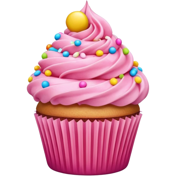 Cupcake with pink icing emoji