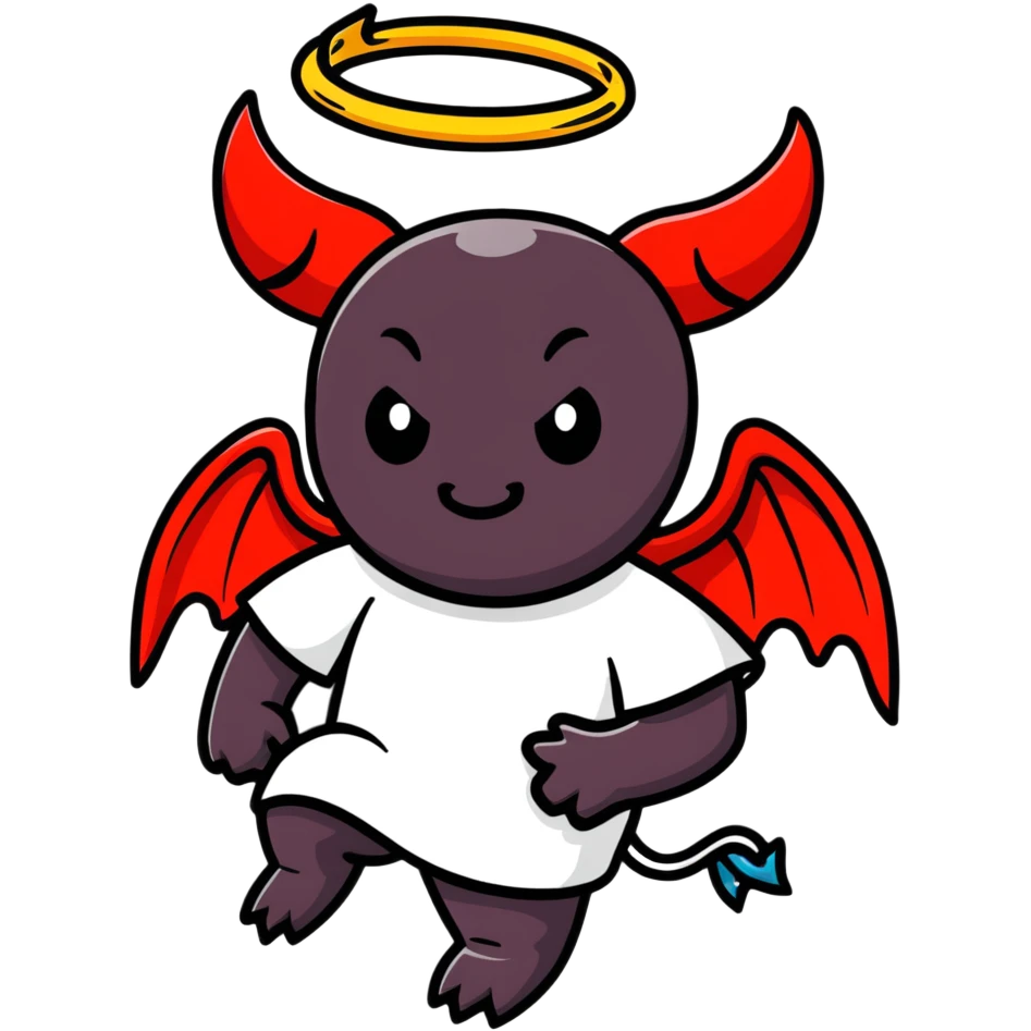 devil with angel halo emoji
