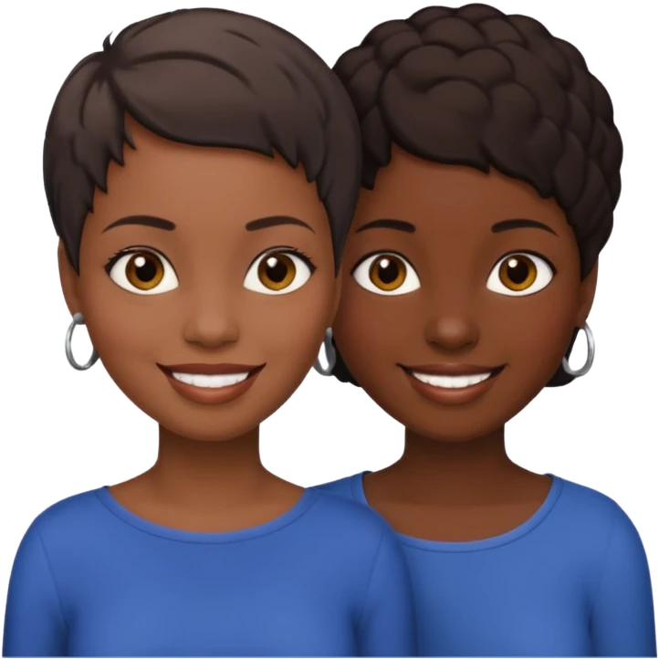 Ma meilleur amie et moi (femme) africaine cheveux court emoji