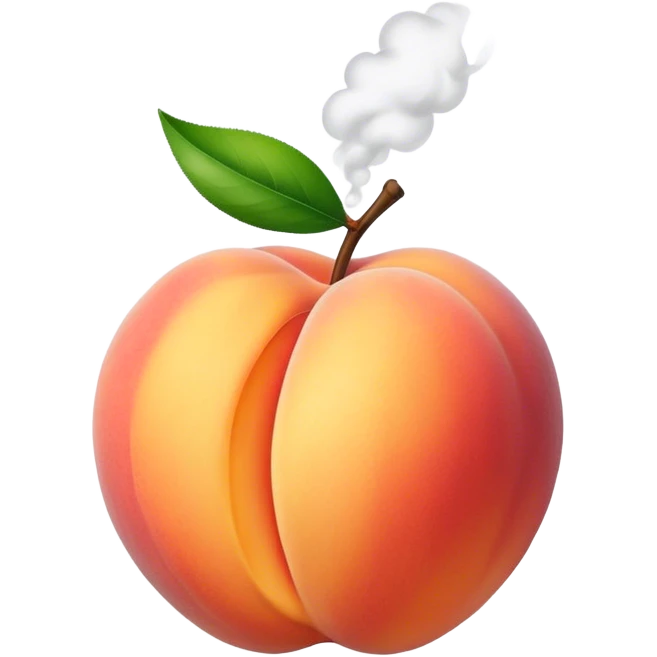Steam coming off a peach emoji