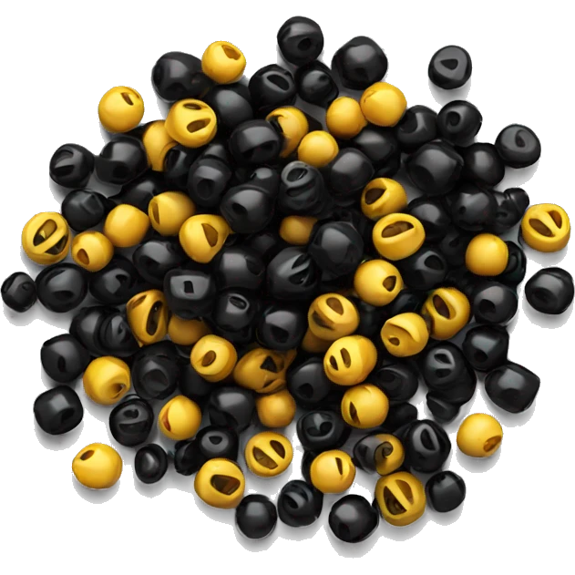 small pile of black plastic beads emoji