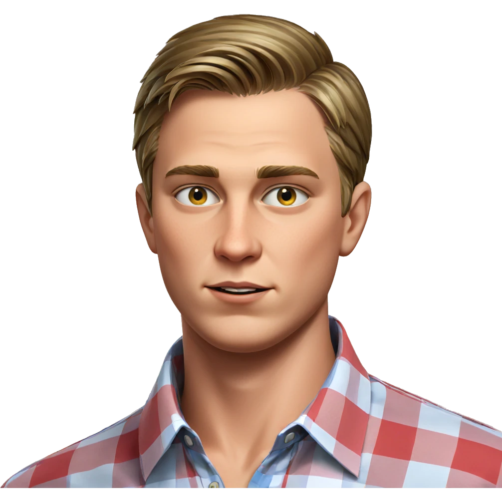 young man in plaid shirt emoji