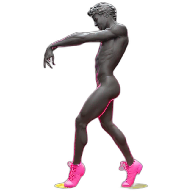  male dancer neon sign booty emoji