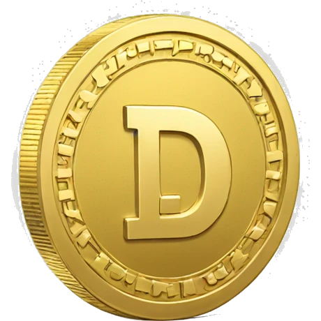 A gold 3D Coin with D written in it emoji