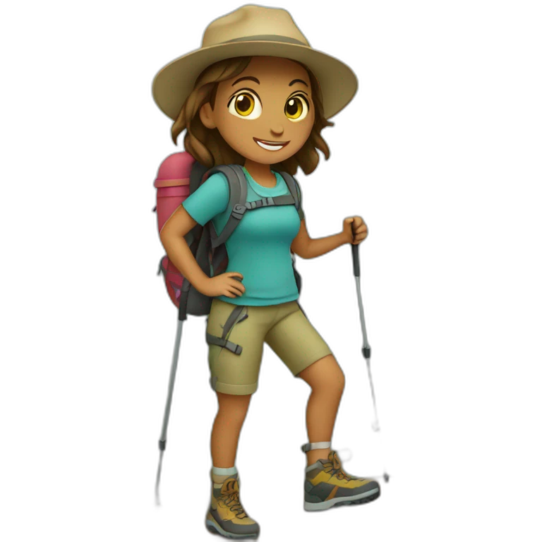 girl hiking emoji
