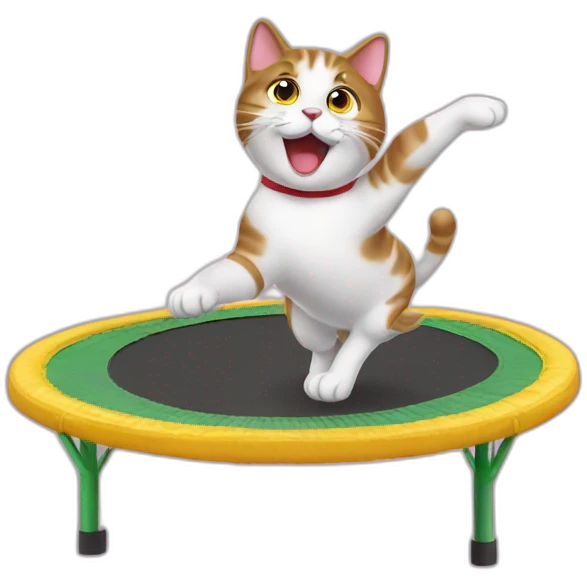 Un chat sur un trampoline emoji