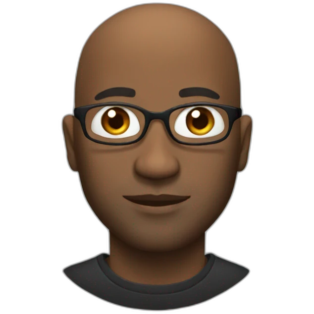 Black bald man emoji