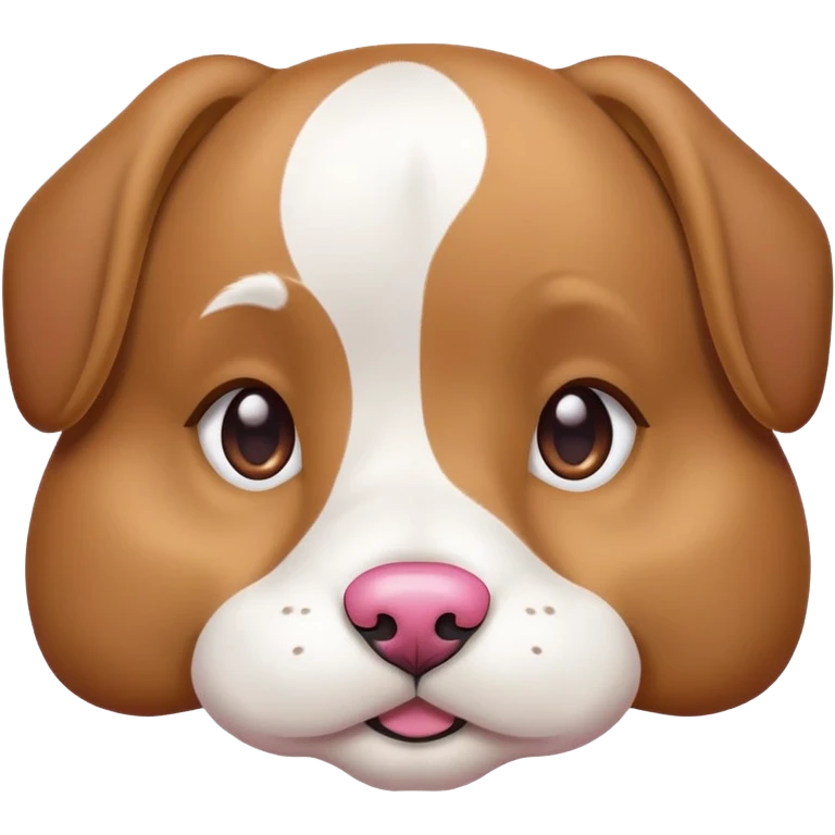 Light brown doodle with white markings and pink nose  emoji