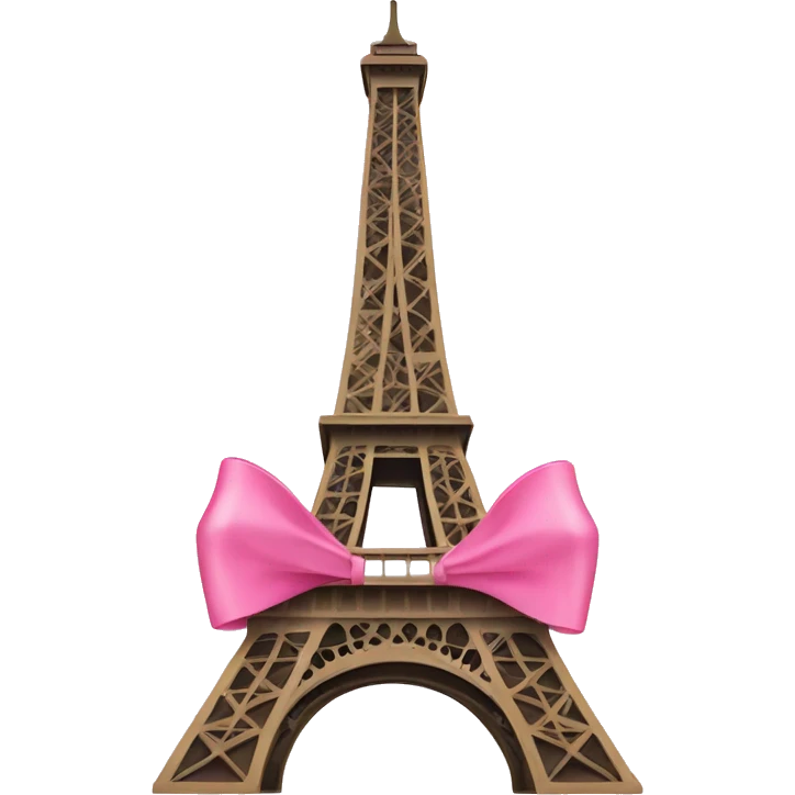 Eiffel Tower with a pink bow on it  emoji