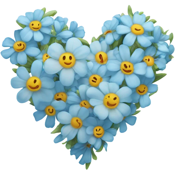 light blue flower heart emoji