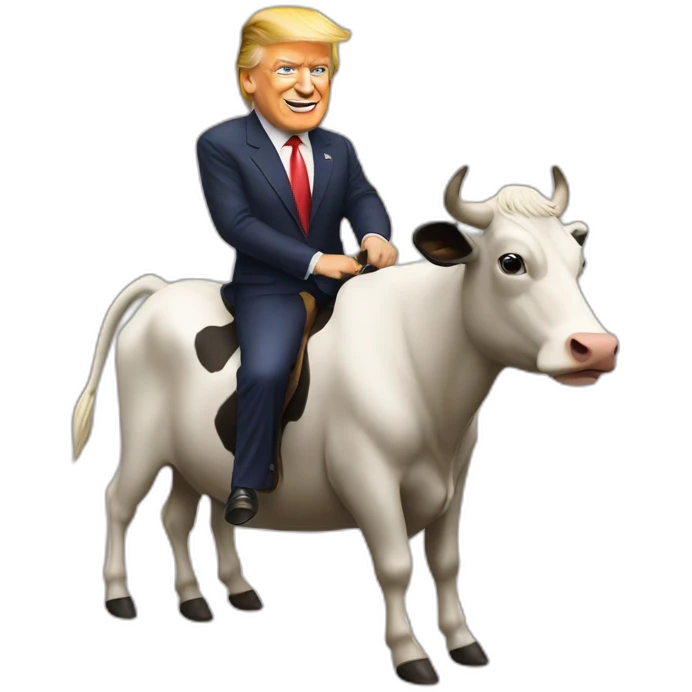 Trump riding a cow emoji