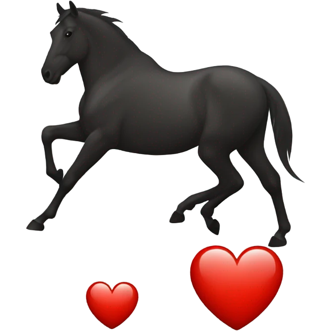Red Heart with horse shadow in the center emoji