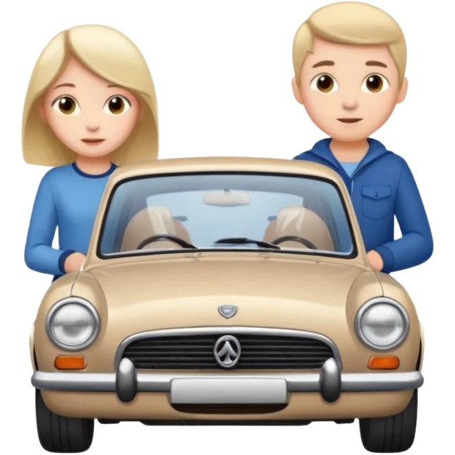 car and girl and boy emoji