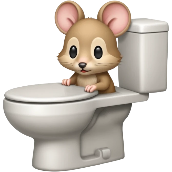 Una ratita sentada en el wc emoji