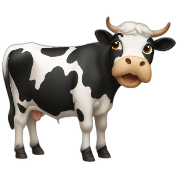 Chat sur une vache emoji