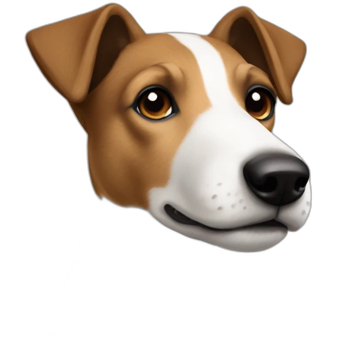 Smooth Fox Terrier white brown face emoji