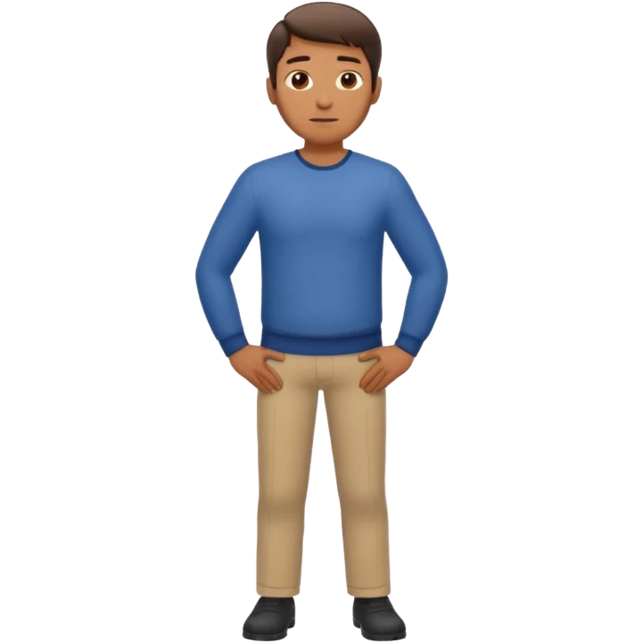 Side view of Man standing with his hands on his hips emoji