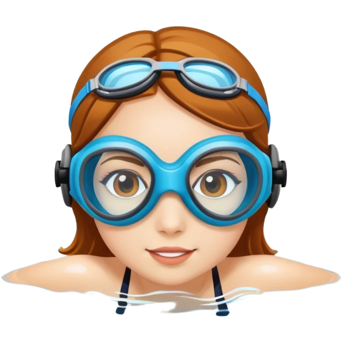 Girl swimming whit googles emoji