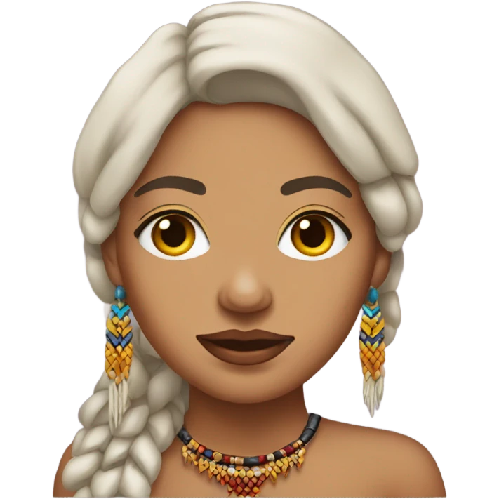 Indigenous women wearing beaded earrings  emoji